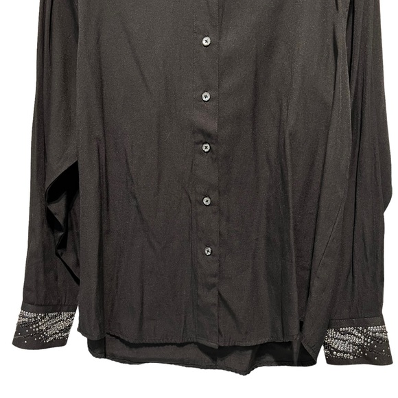 Christine Alexander Rhinestones Collared Button Down Blouse - Picture 6 of 10